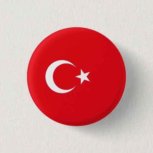 Turkse vlag, Vlag van Turkije Ronde Button 3,2 Cm (Voorkant)