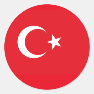 Turkse vlag, Vlag van Turkije Ronde Sticker
