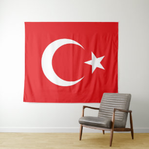 Turkse vlag wandkleed