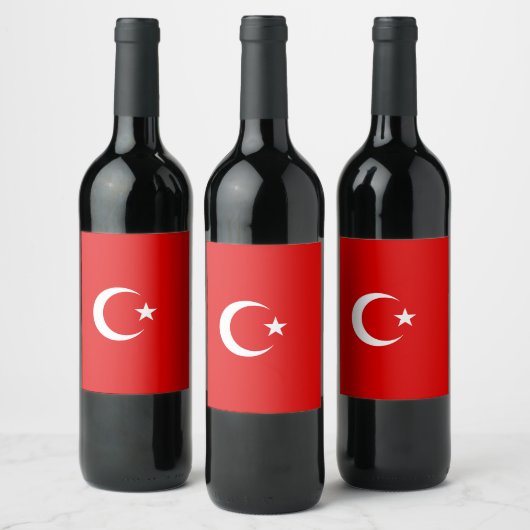 Turkse vlag wijn etiket (Flessen)