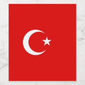 Turkse vlag wijn etiket (Enkel label)