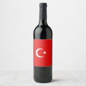 Turkse vlag wijn etiket (Voorkant)