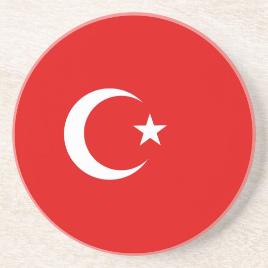 Turkse vlag zandsteen onderzetter (Voorkant)