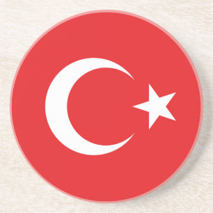 Turkse vlag zandsteen onderzetter
