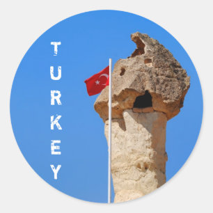 Turkse vlaggen ronde sticker