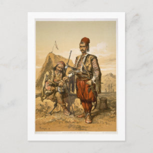 Turkse voetsoldaten in het Ottomaanse leger, pub. Briefkaart