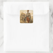 Turkse voetsoldaten in het Ottomaanse leger, pub. Vierkante Sticker (Tas)