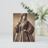 Turkse vrouw in traditionele Ottomaanse kledij Briefkaart (Staand voorkant)