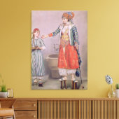 Turkse vrouw met Servant Canvas Afdruk (Insitu (Woonkamer))
