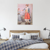 Turkse vrouw met Servant Canvas Afdruk (Insitu (Slaapkamer))