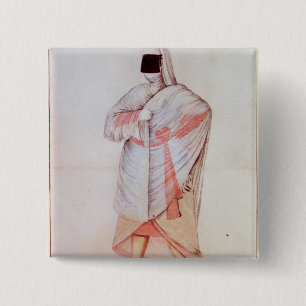 Turkse vrouw vierkante button 5,1 cm