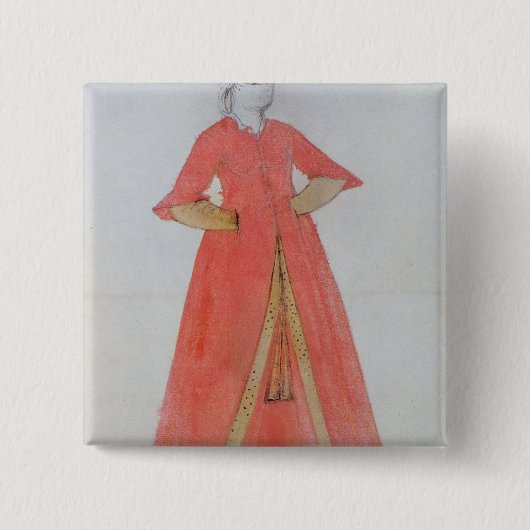 Turkse vrouw vierkante button 5,1 cm (Voorkant)