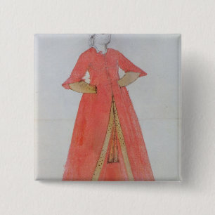 Turkse vrouw vierkante button 5,1 cm