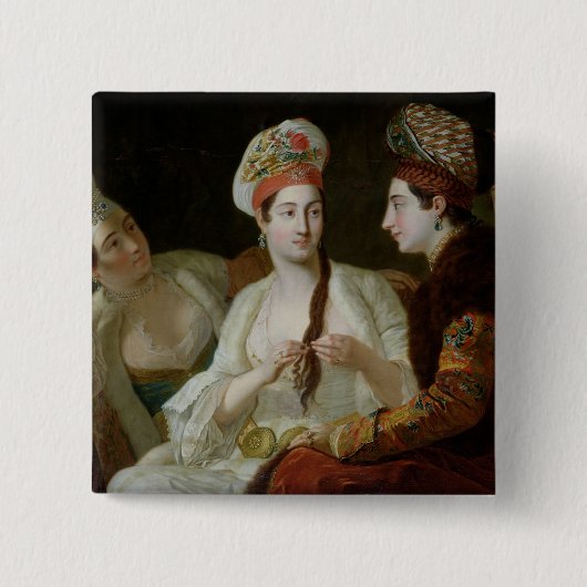 Turkse vrouwen vierkante button 5,1 cm (Voorkant)