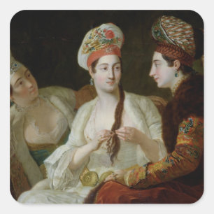 Turkse vrouwen vierkante sticker