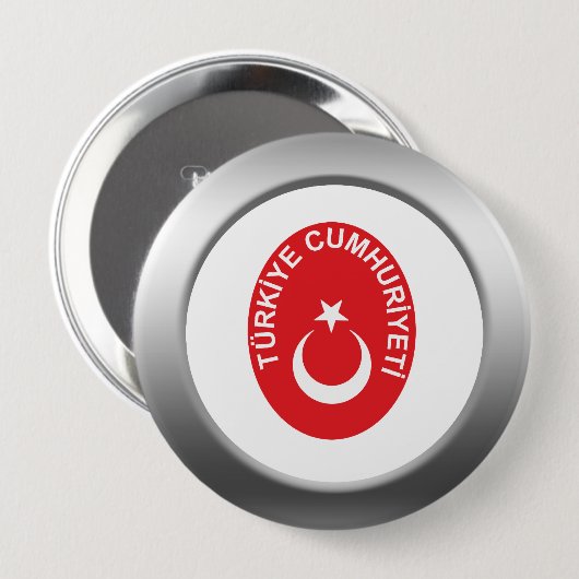 Turkse wapenstilstand ronde button 4,0 cm (Voorkant /achterkant)