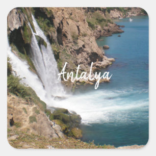 Turkse waterval Duden (Antalya) Vierkante Sticker