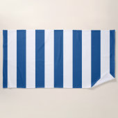 Turkse Zee Blauw Wit Gestreept Patroon Strandlaken (Voorkant)