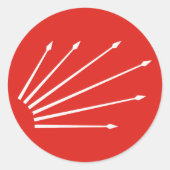 Turkse zes pijlen ronde sticker (Voorkant)