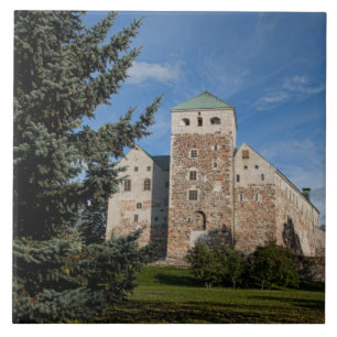 Turku, Finland, oude Turun Linna-burcht, een Tegeltje