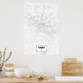 Turku, Finland (zwart op wit) Poster (Keuken)