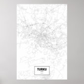 Turku, Finland (zwart op wit) Poster (Voorkant)