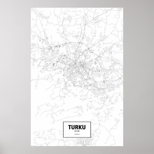 Turku, Finland (zwart op wit) Poster (Voorkant)
