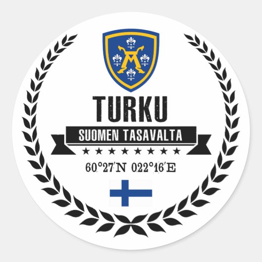 Turku Ronde Sticker (Voorkant)