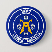 Turku Round Emblem Ronde Button 7,6 Cm (Voorkant)