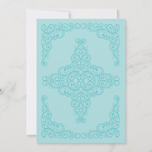 Turkuaz Moslim bruiloft Uitnodigingen (Achterkant)