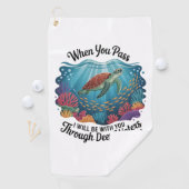 Turle als je door diepe wateren gaat golfhanddoek (Insitu)