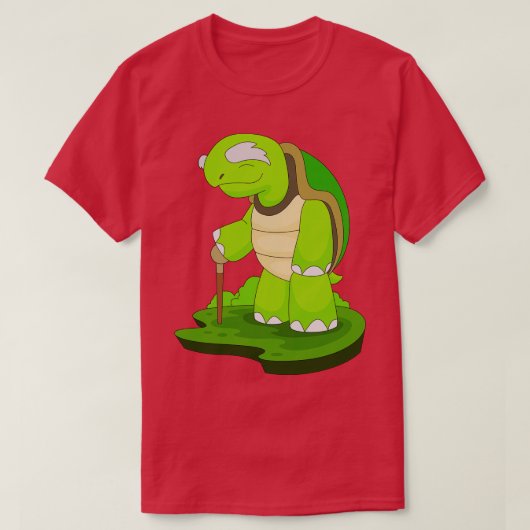 Turle Pensioner Wandelstok T-shirt (Design voorkant)