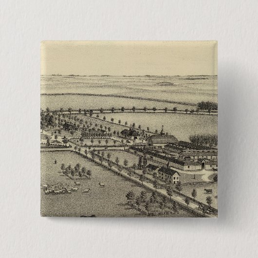 Turlington Boerderijen, Nebraska Vierkante Button 5,1 Cm (Voorkant)