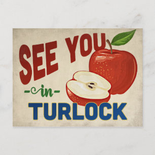 Turlock California Apple - Vintage Travel Briefkaart