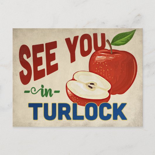 Turlock California Apple - Vintage Travel Briefkaart (Voorkant)