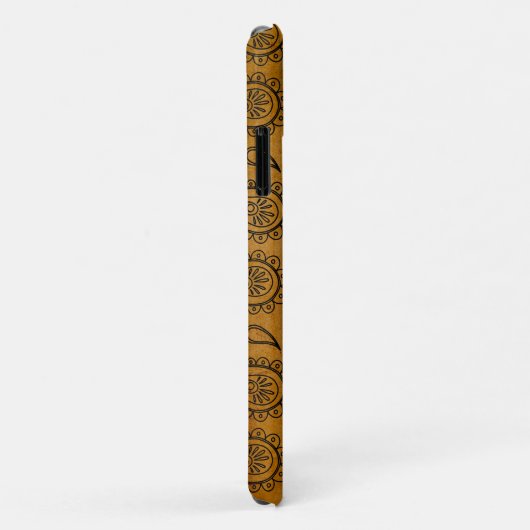 Turmeric Indian Paisley Leather Pattern Case-Mate iPhone Case (Achterkant/rechts)