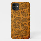 Turmeric Indian Paisley Leather Pattern Case-Mate iPhone Case (Achterkant)