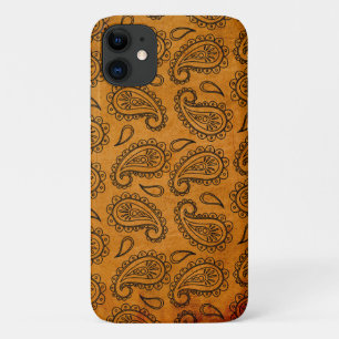 Turmeric Indian Paisley  Leather Pattern Case-Mate iPhone Case