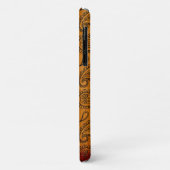 Turmeric Indian Paisley  Leather Pattern Case-Mate iPhone Case (Achterkant/links)