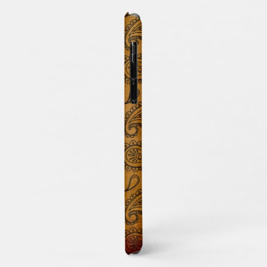 Turmeric Indian Paisley Leather Pattern Case-Mate iPhone Case (Achterkant/links)