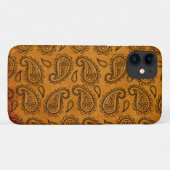 Turmeric Indian Paisley  Leather Pattern Case-Mate iPhone Case (Achterkant (horizontaal))