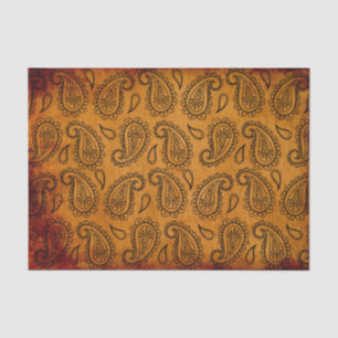 Turmeric Indian Paisley  Leather Pattern Tissuepapier