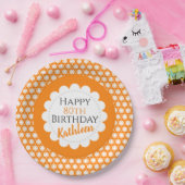 Turmeric Oranje Citrus Geometry Papieren Bordje (Feest)