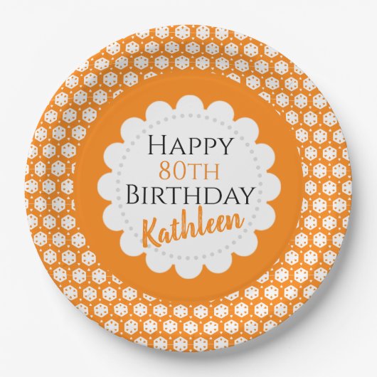 Turmeric Oranje Citrus Geometry Papieren Bordje (Voorkant)