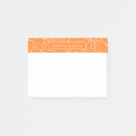 Turmeric Oranje Simply Floral Personalized Post-it® Notes