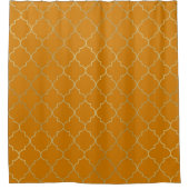 Turmeric Yellow & Gold Quatrefoil Patroon Douchegordijn (Voorkant)