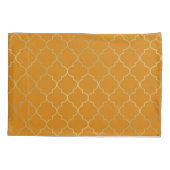 Turmeric Yellow & Gold Quatrefoil Patroon Kussensloop (Achterkant)