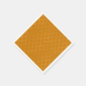 Turmeric Yellow & Gold Quatrefoil Pattern Party Servet (Hoek)