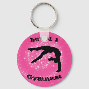 Turn 1 Gymnast (Elk Niveau #) Knop Sleutelhanger