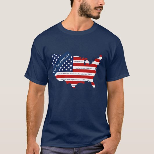 Turn Back America T-shirt w/2 Kronieken 7:14 (Voorkant)